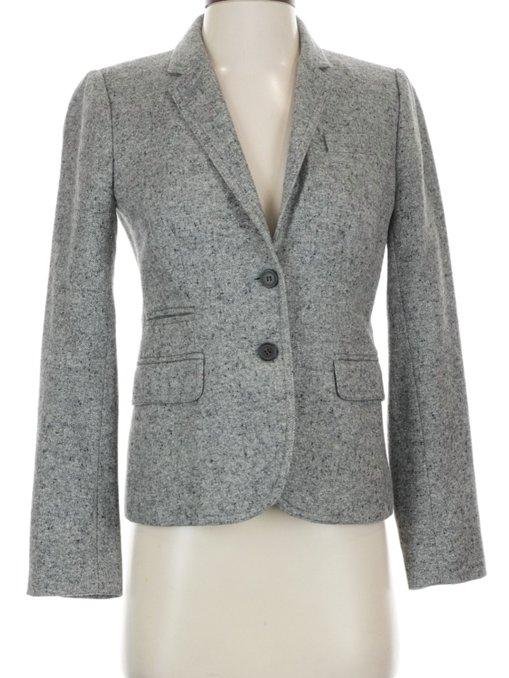 J. Crew Heather Gray Tweed wool/silk Blazer size 0 - Picture 7 of 8